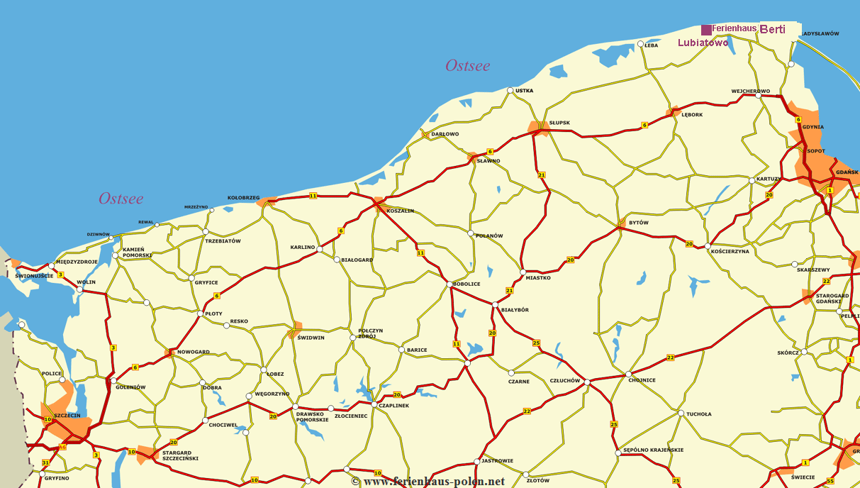 Ferienwohnung Polen - Ferienwohnung Berti in Kopalino nahe Danzig an der Ostsee / Polen