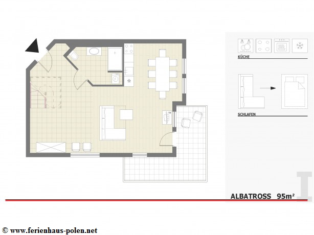 Ferienhaus Polen- Ferienwohnung Albatrossr an der Ostsee/Miedzyzdroje (Misdroy)/Polen