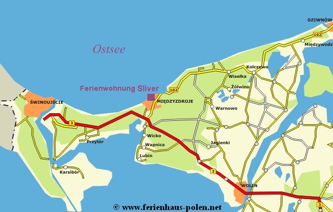 Ferienhaus Polen- Ferienwohnung Sliver an der Ostsee/Miedzyzdroje