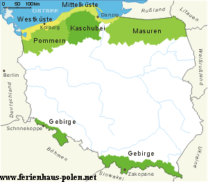 Mapa Polen Ferienhaus