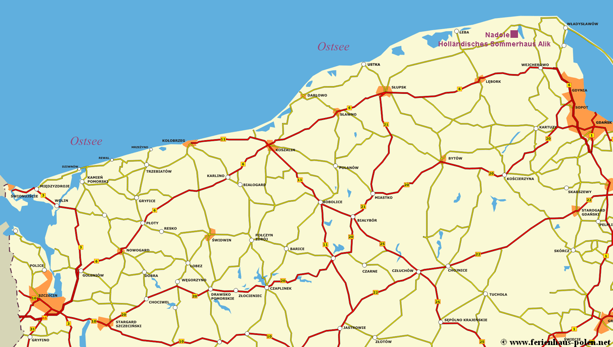 Ferienhaus Polen - Hollndisches Sommerhaus Alik am Zarnowieckie-See nahe Danzig an der Ostsee / Pole